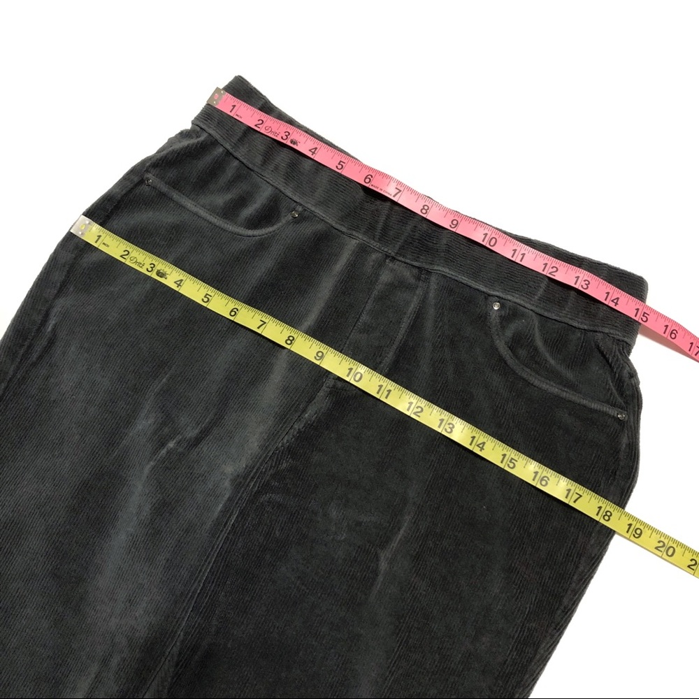 Charcoal Gray Ribbed Velvet High Waist Leggings - Picture 4 of 7